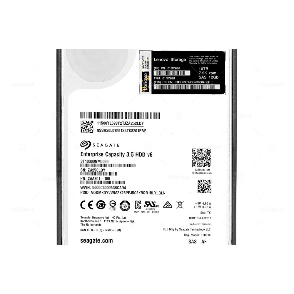 01DC628 LENOVO HDD 10TB 7.2K SAS 12G 3.5" LFF FOR LENOVO THINKSYSTEM DS2200